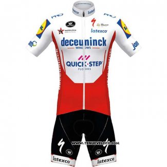 2020 Maillot Ciclismo Deceuninck Quick Step Blanc Rouge Manches Courtes et Cuissard (2)